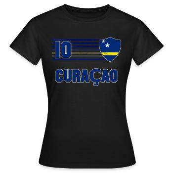 Curaçao - Frauen T-Shirt - Schwarz - Vorne - AI Model Female 172 dark (172cm)