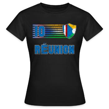 Réunion - T-shirt Femme - noir - Devant - AI Model Female 172 dark (172cm)