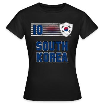Corée du Sud - T-shirt Femme - noir - Devant - AI Model Female 172 dark (172cm)