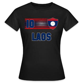 Laos - T-shirt Femme - noir - Devant - AI Model Female 172 dark (172cm)