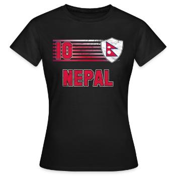 Nepal - Frauen T-Shirt - Schwarz - Vorne - AI Model Female 172 dark (172cm)