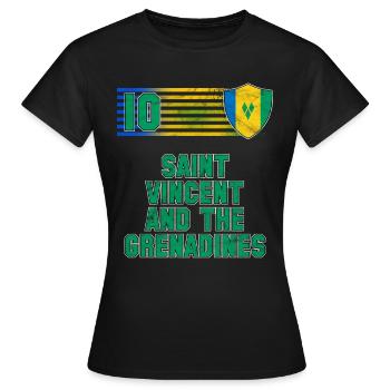 St. Vincent und die Grenadinen - Frauen T-Shirt - Schwarz - Vorne - AI Model Female 172 dark (172cm)