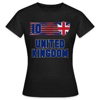 United Kingdom - Women's T-Shirt - black - Front - AI Model Female 172 dark (172cm)