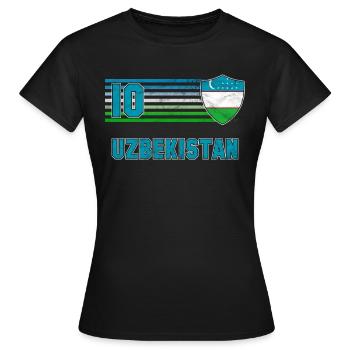 Ouzbékistan - T-shirt Femme - noir - Devant - AI Model Female 172 dark (172cm)