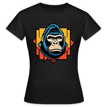 style BD rétro Gorilla cool - T-shirt Femme - noir - Devant - AI Model Female 172 dark (172cm)