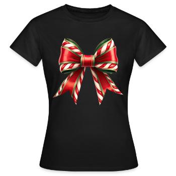 Cadeau De Noël Noeud Canne À Sucre - T-shirt Femme - noir - Devant - AI Model Female 172 dark (172cm)