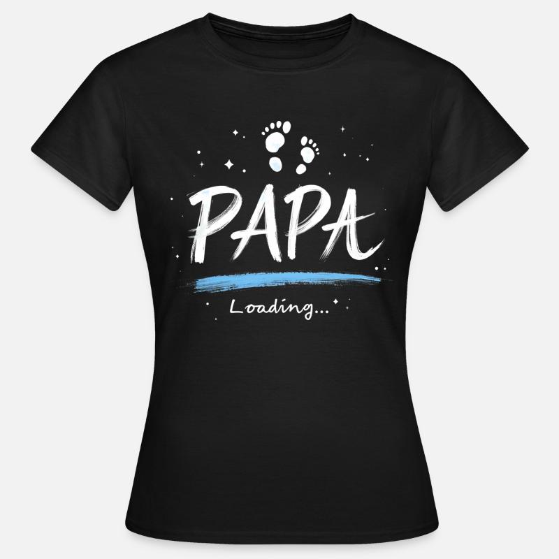 Papa 2025 Loading Geschenk für werdende Väter - Frauen T-Shirt - Schwarz