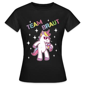 TEAM BRIDE JGA poule fête licorne - T-shirt Femme - noir - Devant - AI Model Female 172 dark (172cm)