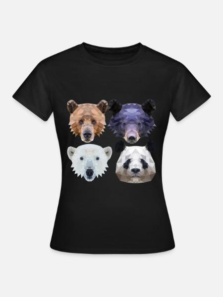 Polygon Bear Brown Bear Black Bear Polar Bear Panda Bear - Women's T-Shirt - black