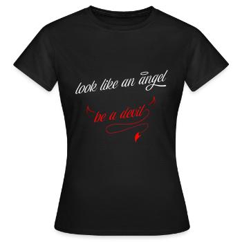 Angel devil Frauen Lebensgefühl Frauenpower - Frauen T-Shirt - Schwarz - Vorne - AI Model Female 172 dark (172cm)