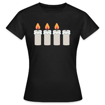 3e Couronne de l’Avent Couronne de l’Avent Bougies de l’Avent Saison de l’Avent - T-shirt Femme - noir - Devant - AI Model Female 172 dark (172cm)