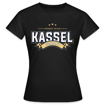 Kassel - Frauen T-Shirt - Schwarz - Vorne - AI Model Female 172 dark (172cm)