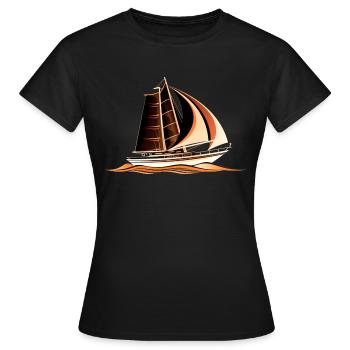 Sail Boat - Women's T-Shirt - black - Front - AI Model Female 172 dark (172cm)