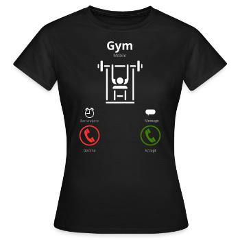Le gymnase m’appelle - T-shirt Femme - noir - Devant - AI Model Female 172 dark (172cm)