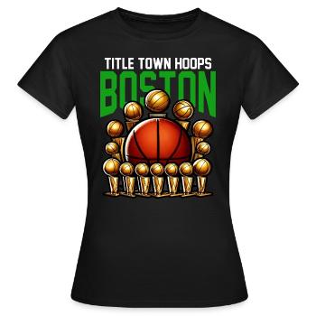 TITRE TOWN HOOPS - BASKETBALL - T-shirt Femme - noir - Devant - AI Model Female 172 dark (172cm)