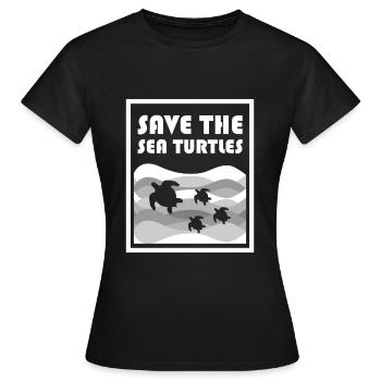 Meeresschutz Meerestiere Schildkroeten - Frauen T-Shirt - Schwarz - Vorne - AI Model Female 172 dark (172cm)