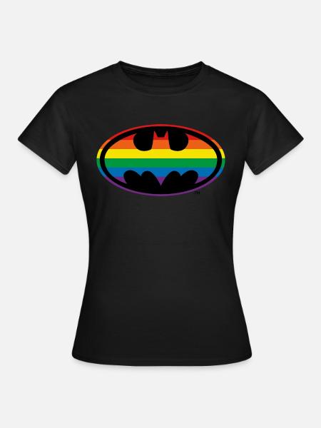 Justice League Batman Rainbow Logo - Women's T-Shirt - black