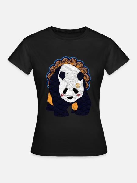 Globaler Nomadenpanda - Frauen T-Shirt - Schwarz