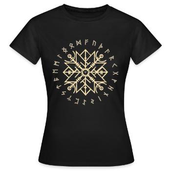Nordische Rune Wikinger Germanien Germanisch - Frauen T-Shirt - Schwarz - Vorne - AI Model Female 172 dark (172cm)