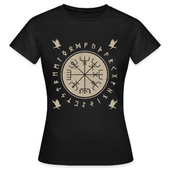 Nordique Rune Vikings Germania Germanique - T-shirt Femme - noir - Devant - AI Model Female 172 dark (172cm)