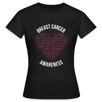 Breast Cancer Awareness - Women's T-Shirt - black - Front - AI Model Female 172 dark (172cm)