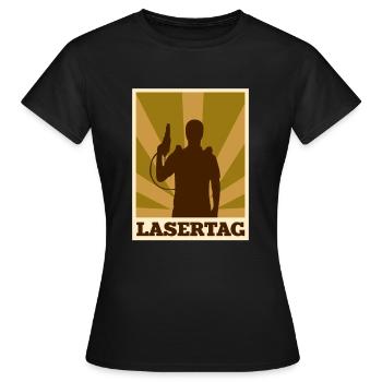 Lasertag - laser soldier - Women's T-Shirt - black - Front - AI Model Female 172 dark (172cm)