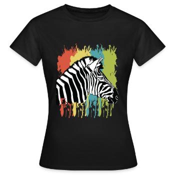 Animal Print - Zebra - Women's T-Shirt - black - Front - AI Model Female 172 dark (172cm)