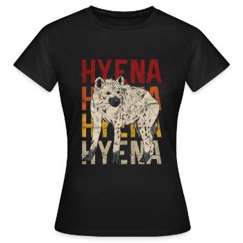 Hyène | rétro - T-shirt Femme - noir - Devant - AI Model Female 172 dark (172cm)