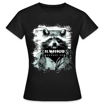 Gefängnis Waschbär Nachtaktiv lustig - Frauen T-Shirt - Schwarz - Vorne - AI Model Female 172 dark (172cm)
