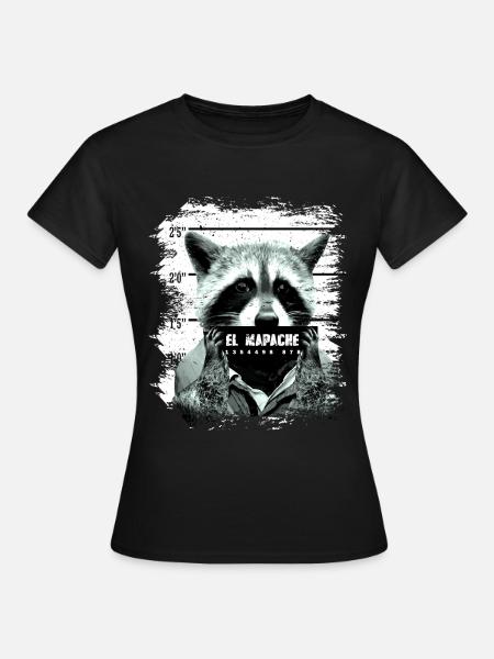 Gefängnis Waschbär Nachtaktiv lustig - Frauen T-Shirt - Schwarz