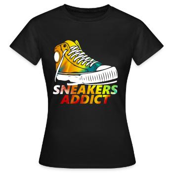 Chaussures de sport accro au cadeau sportif - T-shirt Femme - noir - Devant - AI Model Female 172 dark (172cm)