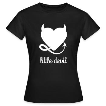 Le diable, le diable, l’ange de la corne - T-shirt Femme - noir - Devant - AI Model Female 172 dark (172cm)