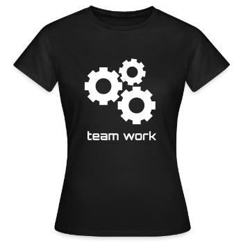 Travail d'équipe, cadeau d'engrenages travail d'amitié - T-shirt Femme - noir - Devant - AI Model Female 172 dark (172cm)