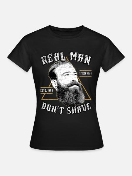 Bart Hipster Vollbart - Frauen T-Shirt - Schwarz
