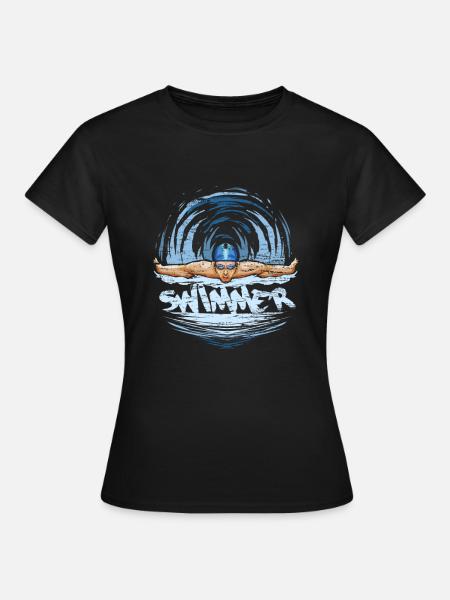 Schwimmer Schwimmen - Dame-T-shirt - sort