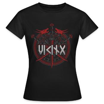 Dieux viking wotan gothique - T-shirt Femme - noir - Devant - AI Model Female 172 dark (172cm)