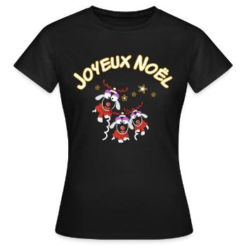 Joyeux Noël les copines - T-shirt Femme - noir - Devant - AI Model Female 172 dark (172cm)