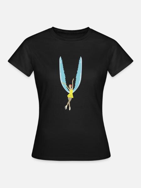 Eiskunstlauf Engel - Dame-T-shirt - sort