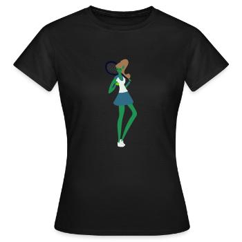 Tennis Fabel - Frauen T-Shirt - Schwarz - Vorne - AI Model Female 172 dark (172cm)