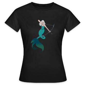 Sirène sagittaire - T-shirt Femme - noir - Devant - AI Model Female 172 dark (172cm)