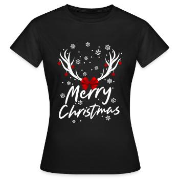 Noël Renne Stars Vacances Fête de famille - T-shirt Femme - noir - Devant - AI Model Female 172 dark (172cm)