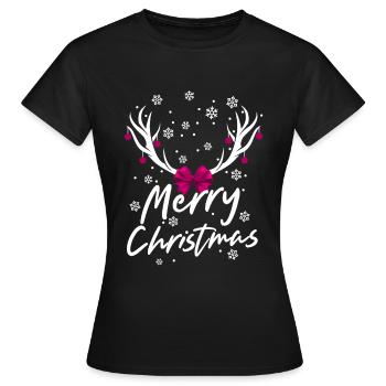 Noël Renne Stars Vacances Fête de famille - T-shirt Femme - noir - Devant - AI Model Female 172 dark (172cm)