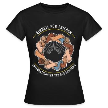 L’unité pour la paix - T-shirt Femme - noir - Devant - AI Model Female 172 dark (172cm)