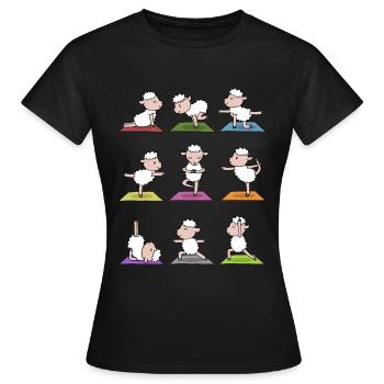 Cadeau de méditation de yoga mouton Yogi Namaste - T-shirt Femme - noir - Devant - AI Model Female 172 dark (172cm)