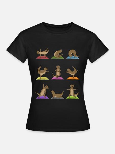 Yoga Otter - Frauen T-Shirt - Schwarz