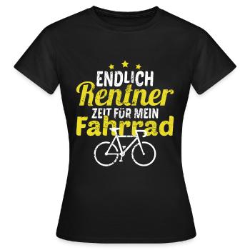 Radfahren im Ruhestand Fahrrad Sprüche Rentner - Frauen T-Shirt - Schwarz - Vorne - AI Model Female 172 dark (172cm)