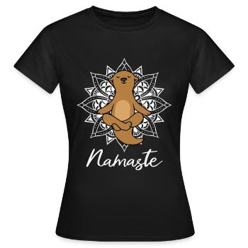 Loutre Yoga Méditation Yogi Namaste Cadeau - T-shirt Femme - noir - Devant - AI Model Female 172 dark (172cm)