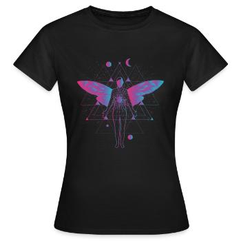 Psytrance Electro Angel - T-shirt Femme - noir - Devant - AI Model Female 172 dark (172cm)