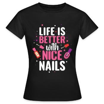 Nail Artist Nails Manicure New Nails - Women's T-Shirt - black - Front - AI Model Female 172 dark (172cm)