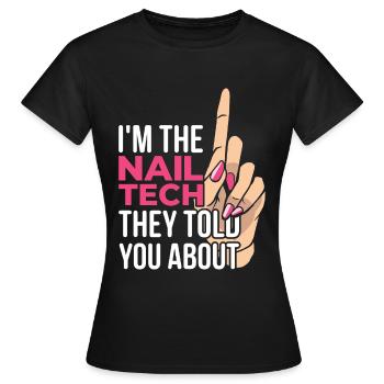 Nail artist nails manicure nail designer - Women's T-Shirt - black - Front - AI Model Female 172 dark (172cm)